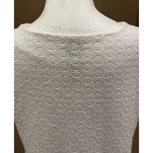 Joie White Eyelet Flutter Sleeve Mini Dress Size XL - Picture 6 of 7